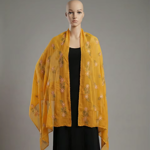 ผ้าคลุมศีรษะชีฟองลายดอกไม้สไตล์แอฟริกันแบบยาว 12 ชิ้น ขายส่ง คุณภาพพรีเมียม ระบายอากาศได้ดี ผ้าคลุมไหล่ลายชาติพันธุ์สำหรับฤดูร้อน ประดับด้วยคริสตัล สำหรับชาวมุสลิม - Product Image 1