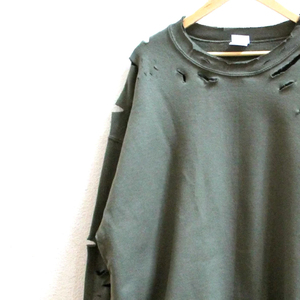 Men's Ripped Knitted Slight Stretch Polyester/Cotton <b>Pullover</b> <b>Sweater</b> Solid Color Long Sleeve Crew Neck Winter Wear - Product Image 5