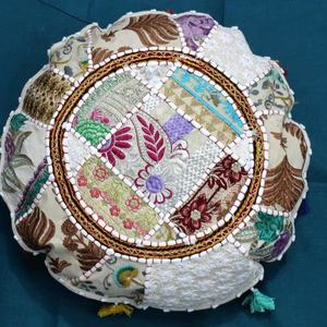 Grand coussin de méditation Foor | Housse de coussin de sol ronde Boho Hippie Decor - Product Image 1