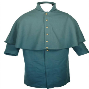 Men's 100% <b>Wool</b> Vintage Blazer <b>Cape</b> Coat Single Breasted Knitted Woolen American Reproduction M1851 US Enlisted Foot Greatcoats - Product Image 5