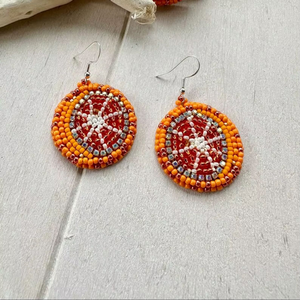 Pendientes Artesanales con Motivo de Mariposa, Bordados con Cuentas, Base de Algodón Ligero, Estilo de Joyería Tradicional, 164 - Product Image 1