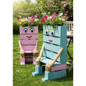 Macetas creativas para jardín hechas con paletas de madera recicladas. - Product Image 1