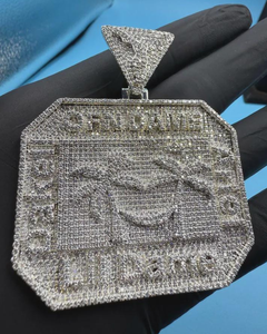 Hip Hop Logo Jewelry Men's Iced Out Custom Letter <b>Pendant</b> 925 Sterling <b>Silver</b> VVS Moissanite Diamond Name <b>Initial</b> Logo <b>Pendant</b> - Product Image 1