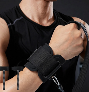 Sangles de poignet professionnelles en néoprène avec anneau en D pour l'entraînement musculaire, la remise en forme, l'exercice en salle de sport, avec logo personnalisé - Product Image 6