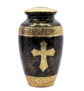 Urna Funeraria de Latón Opulento para Cenizas de Adultos, Recuerdo Conmemorativo, Diseñada con un Acabado Exterior Artístico y Elegante - Product Image 2
