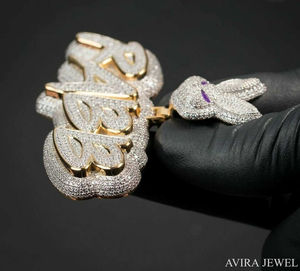 Colgante de lujo con diamante moissanita, plata de ley 925, chapado en oro rosa, estilo hip hop, para hombre y mujer, para fiestas, certificado GRA - Product Image 2