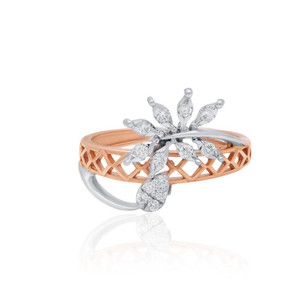 Anillo de Diamantes de Oro de 14K a Precio de Fábrica, Tres Tonos, 2.620 gms, Diamante Creado en Laboratorio IGI, Anillo para Mujer, Minoristas Globales, Zota Jewel - Product Image 1