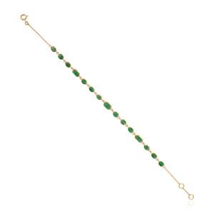 Fine Charm Bracelet Vivid Green 4.45 Ct Emerald Chain Bracelet in 18K <b>Solid</b> <b>Gold</b> - Product Image 5