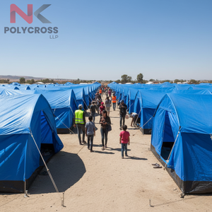 Bâche en tissu pour tente de secours, bâche d'urgence résistante aux UV et imperméable pour abri d'urgence, idéale pour les camps de réfugiés (OEM) - Product Image 3