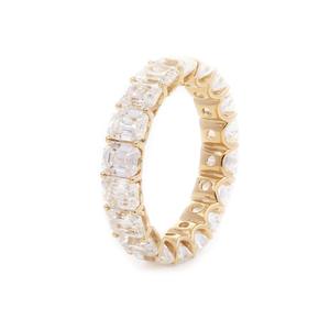 <b>Large</b> Emerald Cut Moissanite Eternity Band Shared-Prong U Shaped Setting Classic Gold Statement Wedding & Anniversary <b>Ring</b> - Product Image 4