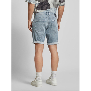 กางเกงยีนส์ขาสั้นสีพื้นสำหรับผู้ชาย สไตล์ลำลอง เอวสูง ปิดด้วยเชือกผูก แห้งเร็ว เป็นมิตรกับสิ่งแวดล้อม ดีไซน์ใหม่ทันสมัย หลากหลายแบบ - Product Image 5