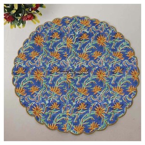 Handmade Printed Modern <b>Round</b> <b>Table</b> Napkin 100% Cotton Unique Design for Airplane, Hotels and Home Use EN099 - Product Image 1