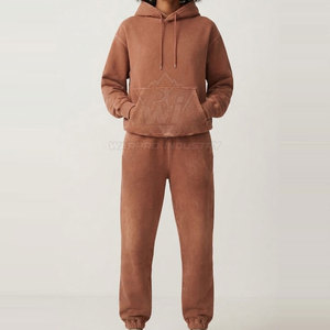 Conjuntos Deportivos de Dos Piezas de Algodón Lavado con Efecto Desgastado, Fabricante de Ropa OEM, Suministro al por Mayor - Product Image 4