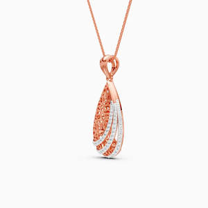 Collar con Colgante de Gota de Agua en Oro de 9K Chapado en Rodio para Mujer, Diseño Floral Hueco con Microincrustaciones de Diamantes, Regalo Moderno - Product Image 4