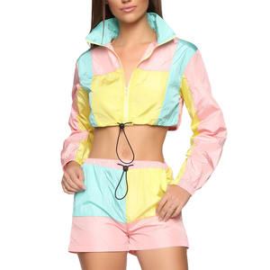 Conjunto de Chaqueta Corta y Pantalones Cortos de Invierno para Mujer, Estilo Casual, con Cuello Alto, Color Sólido, 100% Algodón Transpirable y Ecológico de Alta Calidad - Product Image 5