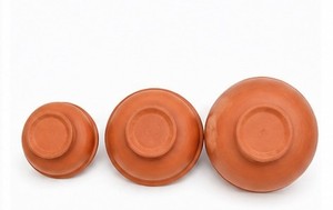 Terracotta <b>Clay</b> Lid <b>Set</b> 3 Natural Brown Uncoated Eco-Friendly Non-Stick Anti-Slip Country Style Cookware Covers for Gas Cooker - Product Image 2