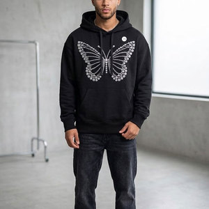 Magnifiques sweats à capuche en strass, design imprimé personnalisé, doux et confortables, en coton mélangé, pour hommes, vêtements décontractés - Product Image 3