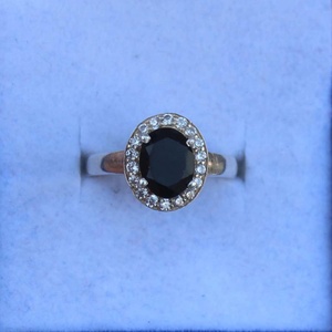 Black Onyx <b>Ring</b> Handmade <b>925</b> Sterling <b>Silver</b> Cubic Zirconia Statement Gemstone <b>Ring</b> Gift For Her - Product Image 6