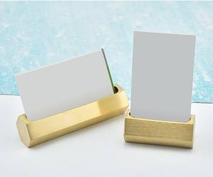 Moderno Porta Tarjetas de Visita de Latón para Escritorio de Oficina, Elegante Exhibidor de Tarjetas Metálico para Decoración de Recepción Corporativa y del Hogar - Product Image 2