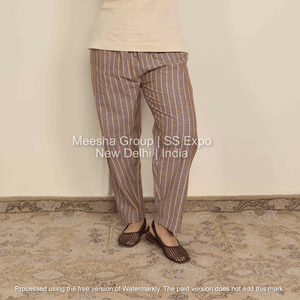 Pantalon décontracté uni en coton, coupe droite, taille élastique, respirant, confortable, pour la détente, pyjama, été, usage quotidien, pour femmes - Product Image 2