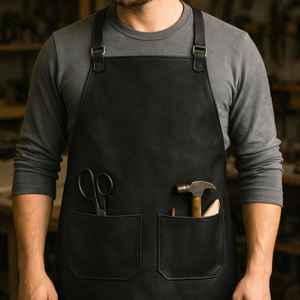 Delantal de Cuero Genuino para Cerámica y Escultura - Profesional, Resistente a Olores, Informal, para Artistas LPN-0323 - Product Image 4
