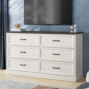 Comò moderno a 6 cassetti per camera da letto o soggiorno armadio in legno con maniglie in metallo organizzatore armadio - Product Image 4