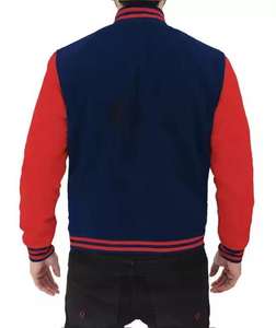 Blousons universitaires personnalisables pour hommes – Collection Hiver Streetwear en Coton Chenille Noir et Blanc – Motif Universitaire sur Tissu Toile - Product Image 5