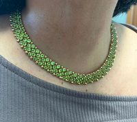 Collier ras du cou en alliage plaqué or 14 carats sans nickel, avec chaîne à maillons et diamants sertis clos, bijoux de mode pour femme, idéal pour mariage