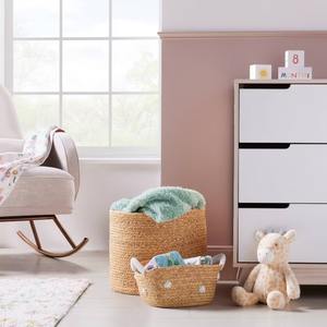 Panier de rangement carré en jacinthe d'eau avec broderie touffetée, fait main, vente en gros, écologique, fabriqué au Vietnam - Product Image 4