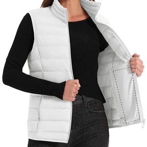 Chaleco sin mangas ultraligero logotipo personalizado fabricantes de ropa al por mayor mujer chaqueta de plumón de algodón señoras chaleco acolchado - Product Image 4