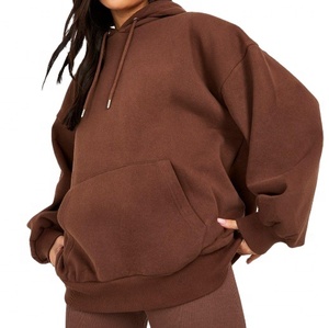 Wholesale Custom Heavy Weight Oversize Fashion Hoodie Solid Color Loose Fit <b>Thick</b> Plain Design Premium Hoodie Winter Embroidery - Product Image 6