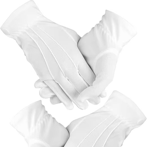 2 paires de gants blancs pour hommes, gants en coton blanc pour costume de Père Noël, parfait pour les soirées de magiciens, Noël - Product Image 1