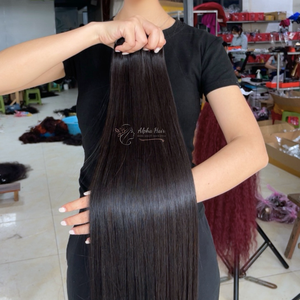 Extensiones de cabello virgen de nivel superior a precio de fábrica, cabello humano vietnamita natural alineado con cutícula recta de hueso sedoso suave - Product Image 4