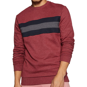 Pull en tricot pour homme, couleur marron, col rond, avec motif rayé, coupe classique, vêtements décontractés d'automne - Product Image 1