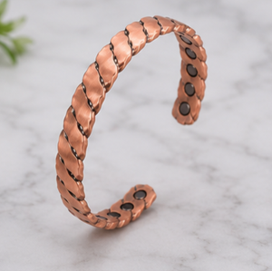 Auténtico Brazalete Abierto Magnético de Cadena Trenzada de Metal, Joyería de Metal de Lujo, Regalo Promocional Novedoso - Product Image 6