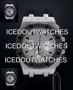 Men's Moissanite Iced Out Watch Glass Dial Brilliant Cut Stainless Steel Band Bracelet Clasp 10 Bar Water Resistance - Product Image 4