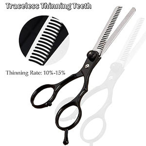 Juego de Tijeras de Peluquería Duraderas de 6.5 Pulgadas en Oferta, Kit de Tijeras de Peluquería de Acero Alemán para Cortar y Entresacar Cabello - Product Image 3