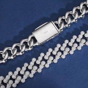 Iced Out Triple Tennis Necklace Fine Jewelry Pendants & Charms Hip Hop Chain VVS Moissanite Streetwear Jewelry - Product Image 2