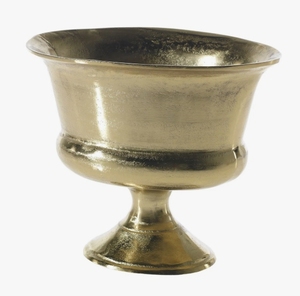 Jarrón de Metal Dorado Antiguo, Recipiente con Pedestal para Flores, Decoración Moderna para el Hogar y Centro de Mesa de Lujo - Product Image 1