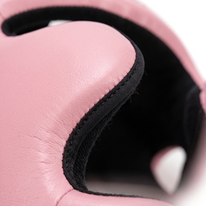 Casque de boxe ouvert pour femmes en cuir PU rose et noir, protège-tête pour kickboxing, entraînement de fitness, logo personnalisé - Product Image 4