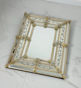 Large Murano glass wall <b>mirror</b> attributed to Barovier & Toso - Product Image 2