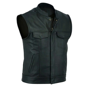 Chaleco de Cuero Casual Profesional de Diseño Personalizado, Transpirable, Resistente al Viento, Anti-UV, Ecológico, de Cuero Vacuno para Hombre, Invierno - Product Image 6