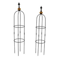 Neuer Trend: Gartenpflanzen-Obelisk aus Eisen, leichtes Rankhilfemittel, 2er-Set, verbindbare Pflanzenstützen