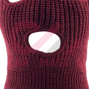 Pasamontañas de esquí a cuadros 100% algodón con bordado de logotipo personalizado, gorro de punto de 3 orificios para motocicleta, tallas y colores personalizables - Product Image 6