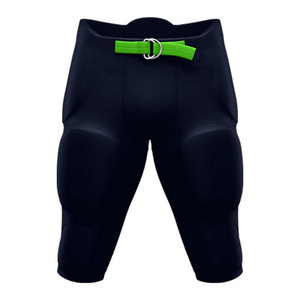 Mens Black <b>Padded</b> Football Pants Belt Closure Breathable Athletic Sportswear Adult Football Practice Game Performance Wear - Product Image 1