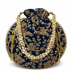 Sac à main Potli perlé de qualité supérieure et abordable avec broderie artistique pour femmes, idéal pour les tenues traditionnelles et les cérémonies de mariage - Product Image 6