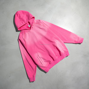 Pull-over personnalisé en coton épais sans ficelle, sweat à capuche vintage en détresse pour hommes, sweat à capuche épais lavé à l'acide en éponge française - Product Image 1