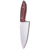 Couteau de Chef UM STEEL en Acier Damas Fait Main, Lame en Acier Inoxydable 440C, 7 Pouces, Étui en Cuir, Finition Polie Haute Brillance, Manche Ajustable