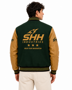 SHH INDUSTRIES Custom <b>Men</b> Varsity <b>Jacket</b> Embroidered Logo Letterman Baseball Bomber <b>Jacket</b> PU Leather Sleeves Wholesale - Product Image 5