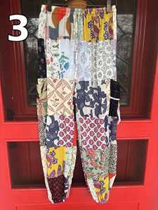 <b>Boho</b> Patchwork Vintage Indian Floral Harem Pants Mid Waist Summer Cotton with Side Pockets and Drawstring Closure - Product Image 3